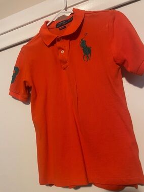 Polo by Ralph Lauren Kids Bright Orange Polo with Green Pony